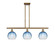 Ballston Three Light Island Pendant in Brushed Brass (405|516-3I-BB-G483-8SB)