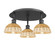 Ballston Three Light Semi-Flush Mount in Matte Black (405|516-3C-BK-NBD2-75-NAT)