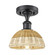 Ballston One Light Semi-Flush Mount in Matte Black (405|516-1C-BK-NBD2-75-NAT)