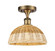 Ballston One Light Semi-Flush Mount in Brushed Brass (405|516-1C-BB-NBD2-9-NAT)