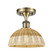 Ballston One Light Semi-Flush Mount in Antique Brass (405|516-1C-AB-NBD2-9-NAT)