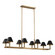 Mcgill Eight Light Linear Chandelier in Natural Brass, Matte Black (577|207332A)