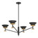 Tremolo Four Light Chandelier in Textured Black, Champagne Gold (577|207316A)