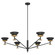 Tremolo Six Light Chandelier in Textured Black, Champagne Gold (577|207315A)