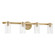 Bedminster Four Light Vanity in Champagne Gold, Clear Ribbed (577|207045A)