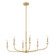 Leah Six Light Chandelier in Brushed Gold, White (577|206959A)
