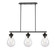 Three Light Island Pendant in Matte Black (405|414-3I-BK-8CL-LED)