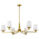 Lune Six Light Chandelier in Vintage Brass (72|60-8236)