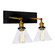 Eustis Two Light Wall Sconce in Black & Gold Brass (401|9735W15-2-101)