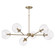 Atlas Six Light Chandelier in Aged Brass (65|461561AD-661)