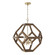 Geo Four Light Pendant in Nordic Wood and Matte Brass (65|358441NM)