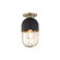 Haley One Light Semi Flush Mount in Aged Brass/Black (428|H145601-AGB/BK)