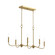 Ilia Six Light Linear Chandelier in Brushed Gold (54|P400466-191)