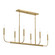 Reines Six Light Linear Chandelier in Brushed Gold (54|P400450-191)