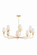 Quill Eight Light Chandelier in Gilded Ivory (67|F4758-GLI)