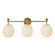 Cherise Three Light Bathroom Vanity in Brushed Gold/Glossy Ribbed Opal Glass (452|VL579328BGGR)