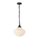 Farrah One Light Pendant in Matte Black/Glossy Ribbed Opal Glass (452|PD651012MBGR)