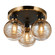Gem Three Light Semi-Flush Mount in Black and Brushed Brass (78|AC11873AM)