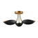 Maris Three Light Semi Flush Mount in Black / Natural Aged Brass (16|10823BKNAB)