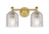 Downtown Urban Two Light Bath Vanity in Brushed Brass (405|434-2W-BB-G559-5CL)