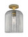 Downtown Urban One Light Flush Mount in Brushed Brass (405|434-1F-BB-G559-8SM)
