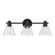 Three Light Vanity in Black (110|22593 BK-CL)