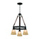 Rodeo Drive Three Light Chandelier in Black (33|4633B/ECRU)