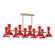 Clare Ten Light Chandelier in Modern Brass w/Ruby Red Painted (165|RR20RR)