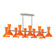 Clare Ten Light Chandelier in Polished Nickel w/Pumpkin Painted (165|PM21PM)
