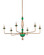 Grasmere Six Light Chandelier in Green / Aged Gold / Gold Luster (142|9000-1453)