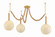 Makena Three Light Chandelier in Aged Brass (428|H1179803-AGB)