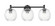 Downtown Urban Three Light Bath Vanity in Matte Black (405|434-3W-BK-G458-7CL)