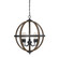 Mchan Five Light Chandelier in Wood with Black (446|M70041WB)