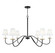 Six Light Chandelier in Black with Natural Brass Accents (446|M100106BNB)
