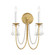 Plumette Two Light Wall Sconce in Gold Leaf (16|12161GL/CRY)
