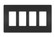 radiant Four-Gang Screwless Wall Plate in Black (246|RWP264BK)