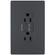 radiant Tamper-Resistant 15A Duplex Self-Test GFCI Receptacles with SafeLock Protection in Graphite (246|1597TRGCC4)