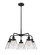 Ballston Urban Five Light Chandelier in Matte Black (405|916-5CR-BK-G42)