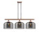 Ballston Urban Three Light Island Pendant in Antique Copper (405|916-3I-AC-G73-L)