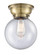 Franklin Restoration One Light Flush Mount in Antique Brass (405|623-1F-AB-G204-8)
