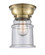 Franklin Restoration One Light Flush Mount in Antique Brass (405|623-1F-AB-G184)