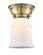 Franklin Restoration One Light Flush Mount in Antique Brass (405|623-1F-AB-G181)