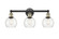 Edison Three Light Bath Vanity in Black Antique Brass (405|616-3W-BAB-G122-6)