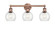 Edison Three Light Bath Vanity in Antique Copper (405|616-3W-AC-G124-6)