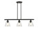 Edison Three Light Island Pendant in Matte Black (405|616-3I-BK-G454)