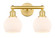 Edison Two Light Bath Vanity in Satin Gold (405|616-2W-SG-G121-6)