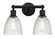 Edison Two Light Bath Vanity in Matte Black (405|616-2W-BK-G382)
