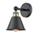 Edison One Light Wall Sconce in Black Antique Brass (405|616-1W-BAB-M8-BK)