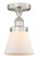 Edison One Light Semi-Flush Mount in Brushed Satin Nickel (405|616-1F-SN-G61)