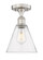 Edison One Light Semi-Flush Mount in Polished Nickel (405|616-1F-PN-GBC-84)